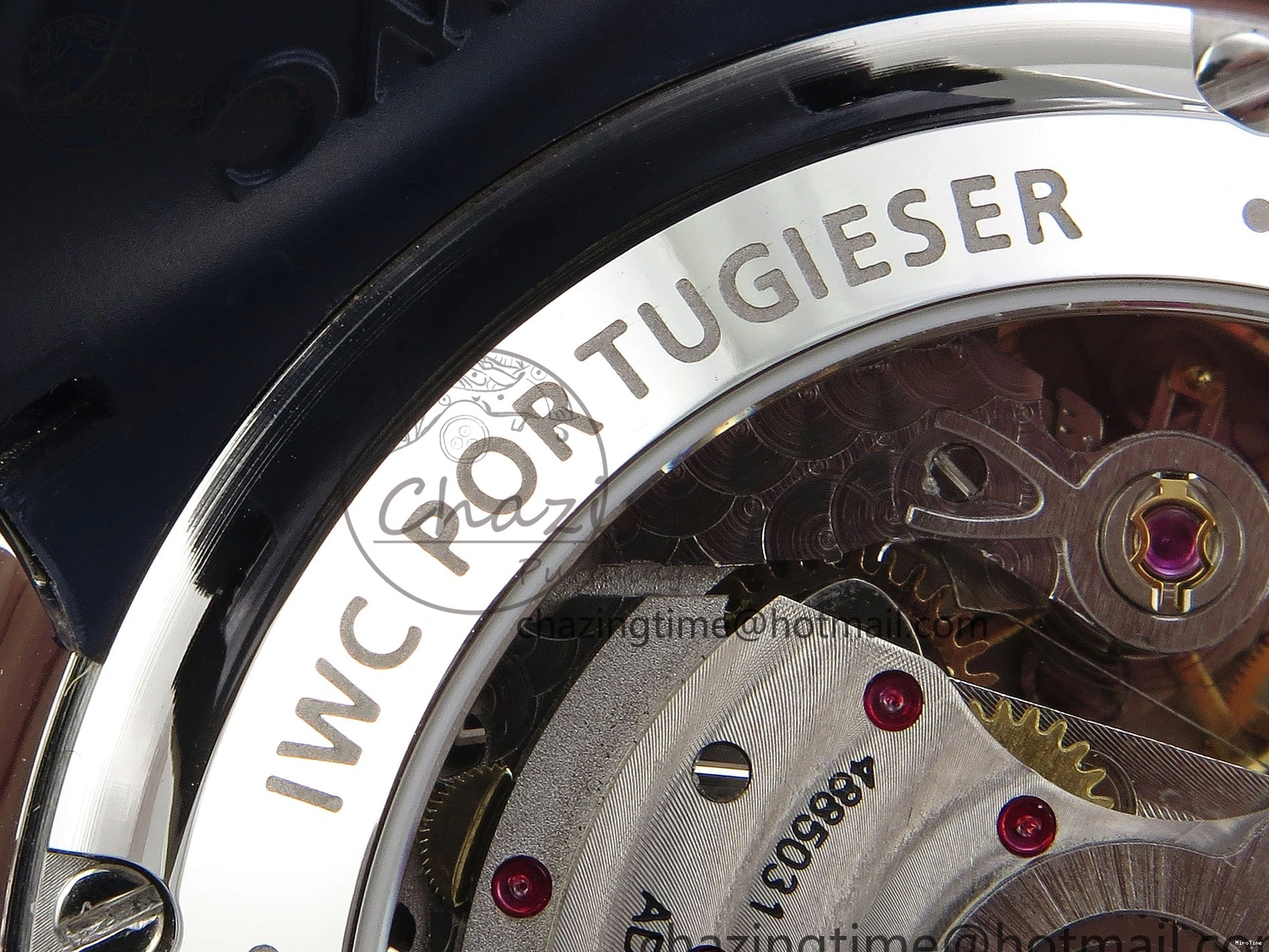 MIROTIME 0211 Casual Portuguese Chrono IW3716 Z+F 1:1 Best Edition White Dial on Blue Rubber Strap A 7016